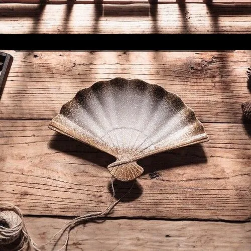 Cultural Harmony: Exquisite Japanese-Korean Fan Plate Set for Elegant Dining