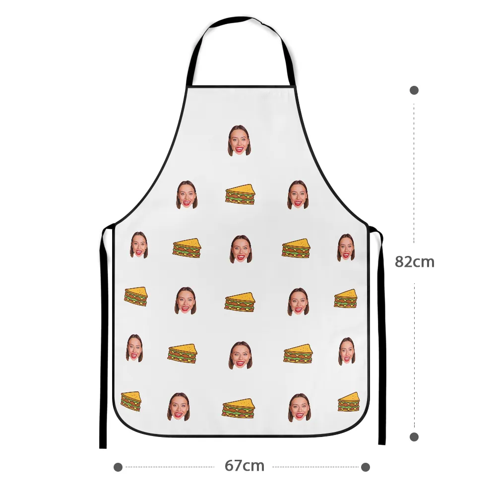 Custom Face Apron Cartoom Photo Apron - Sandwich