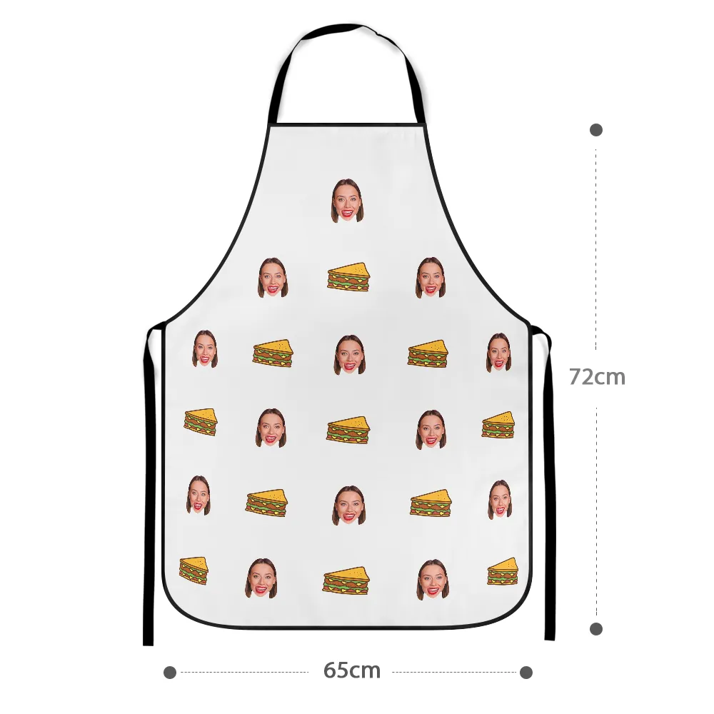 Custom Face Apron Cartoom Photo Apron - Sandwich