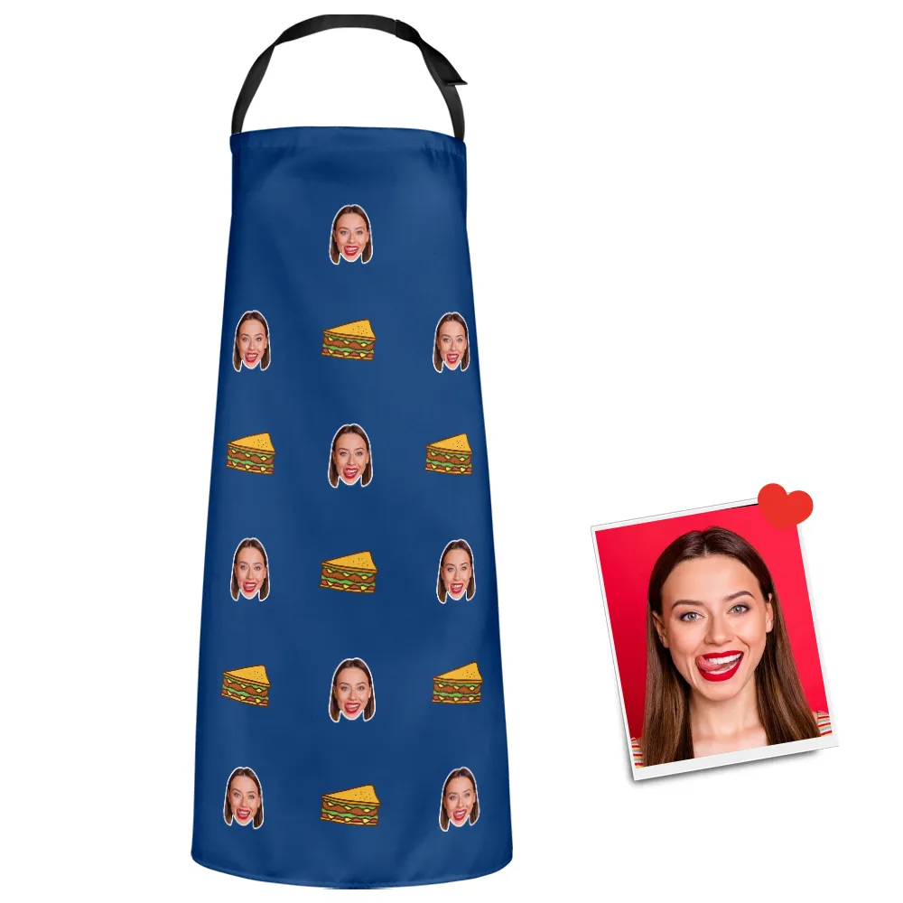 Custom Face Apron Cartoom Photo Apron - Sandwich