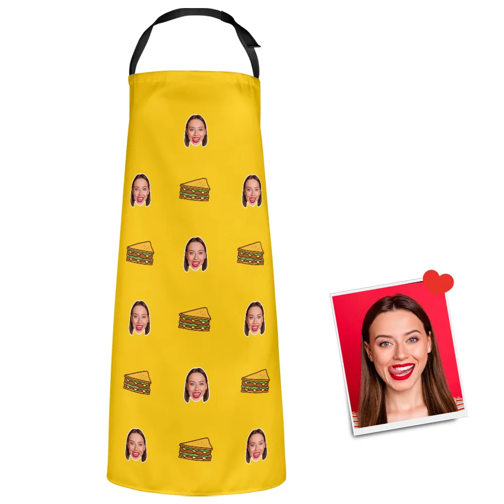 Custom Face Apron Cartoom Photo Apron - Sandwich