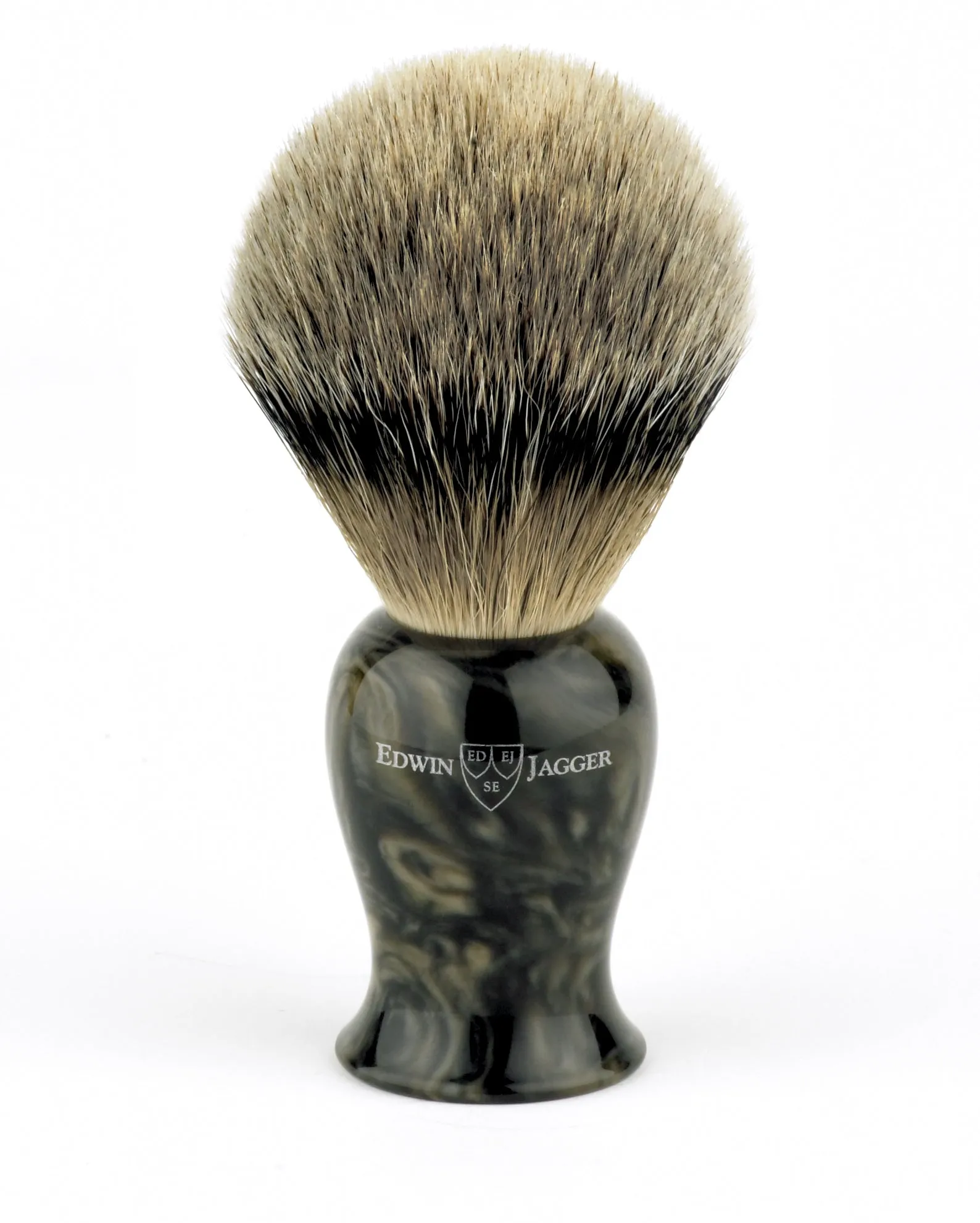 Edwin Jagger - BMPSBBB Plaza Imitation Black Marble Best Badger Shaving Brush, Medium