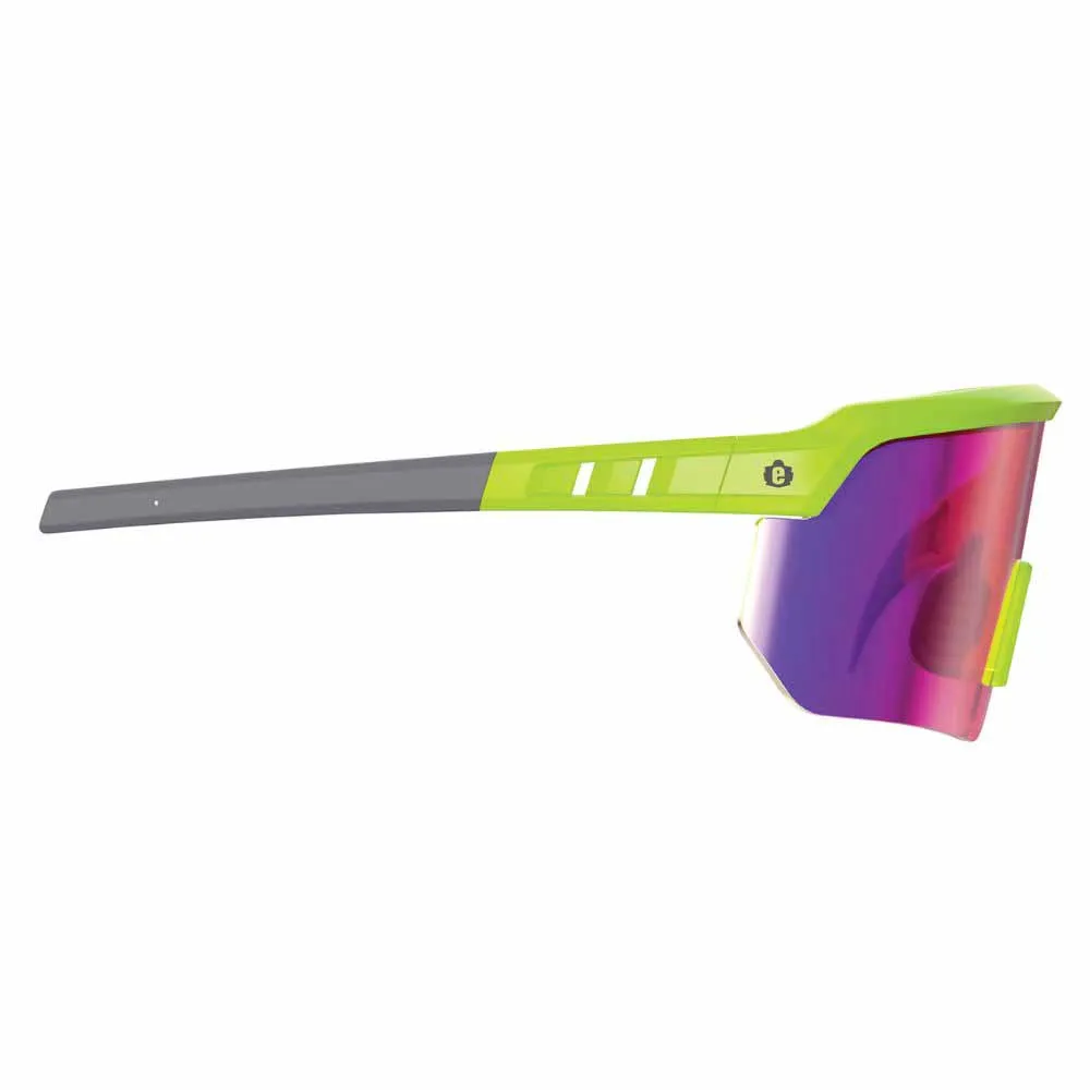 Ergodyne 55015 AEGIR-MI Lime Frame Purple Mirror Lens Safety Glasses