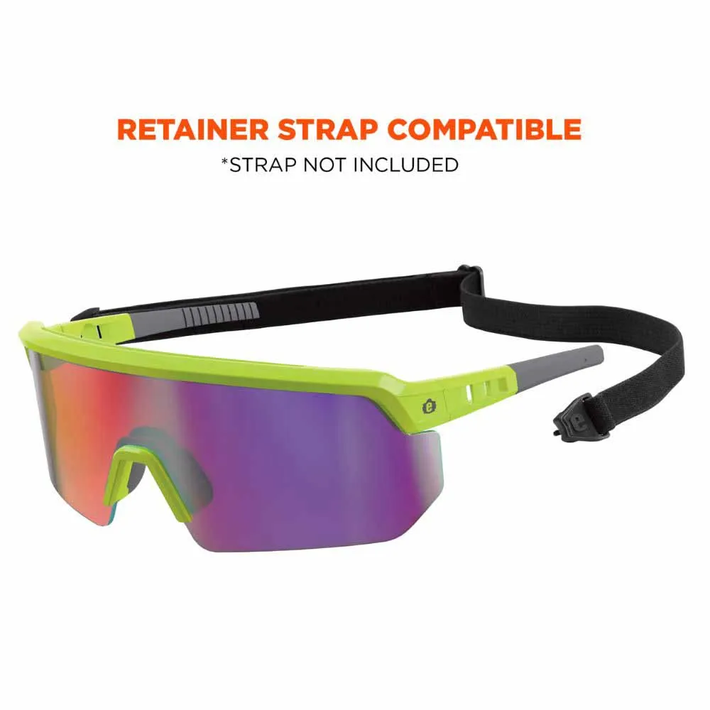 Ergodyne 55015 AEGIR-MI Lime Frame Purple Mirror Lens Safety Glasses