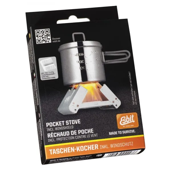 Esbit Pocket stove with windshield   2 Fuel Cubes