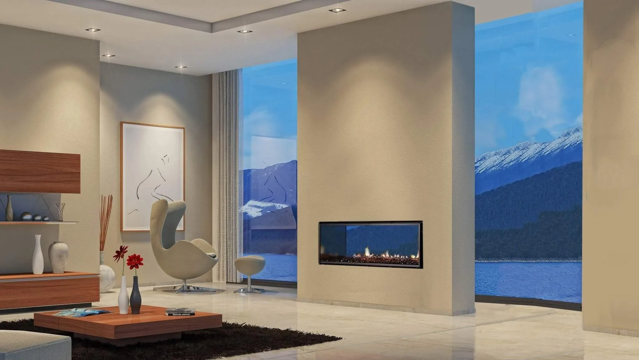 Escea DX1000 Double Sided Gas Fireplace