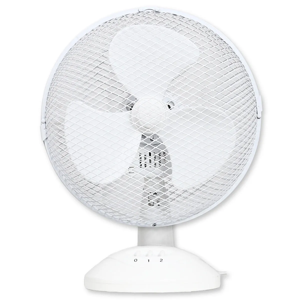 Excel 9" Table Desk Fan Adjustable Tilt Head with 2 Speed White