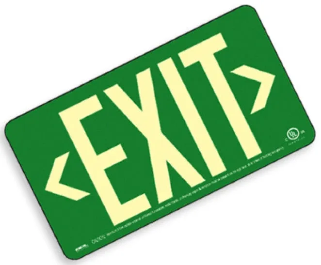 EXIT Sign, Centurion100, Wall Mount, Black/ Green/ Red