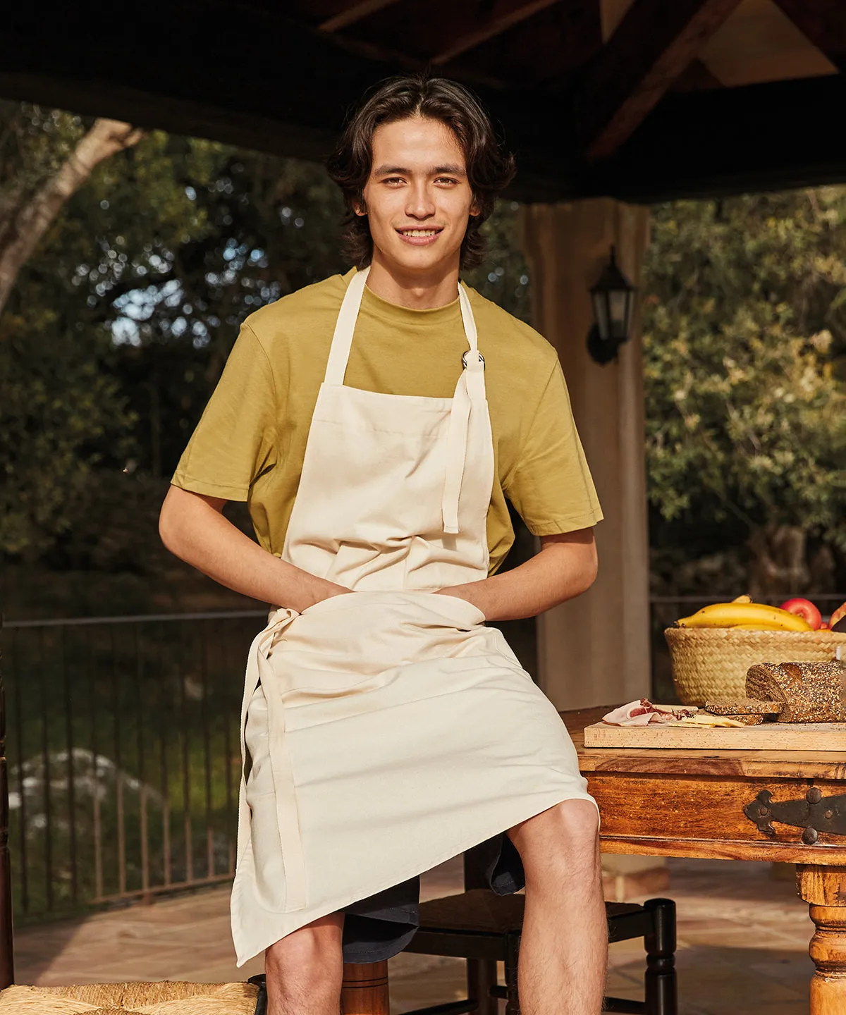 Fairtrade cotton adult craft apron | Natural