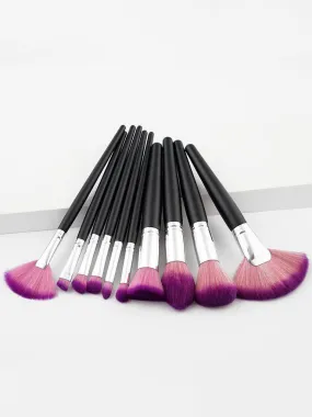 Fan Shaped Makeup Brush Set 10pcs