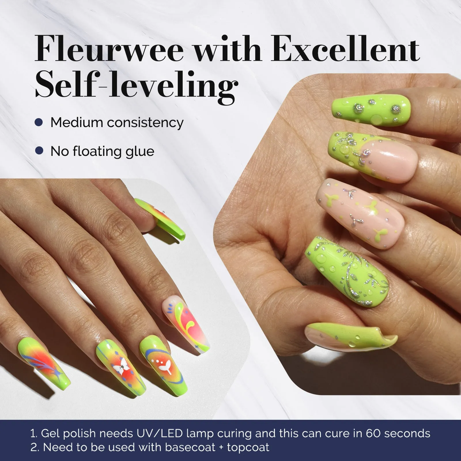 Fleurwee Gel Nail Polish Plant-based 0.5 fl oz/15ml - P42 Buds Green