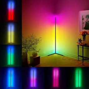 Floor Standing Multi Color Corner Neon Lamp with RGB Remote controller