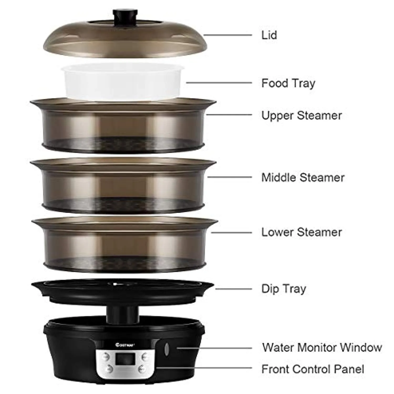 Food Steamer Vegetable Steamer 3 Tier Stackable Baskets 20 Quart Capacity