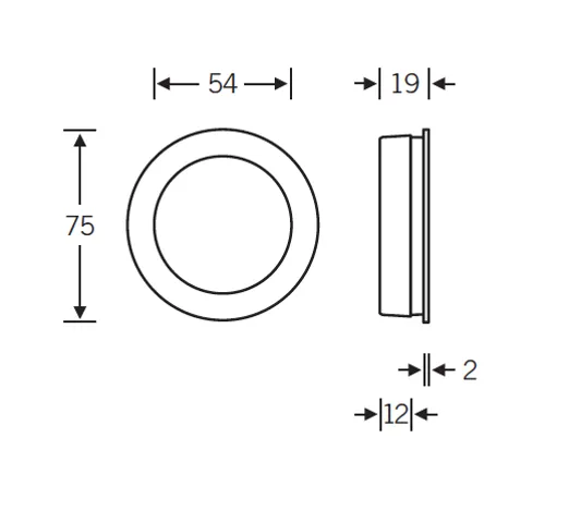 FSB Circular Flush Pull Large - Spring Loaded Cover