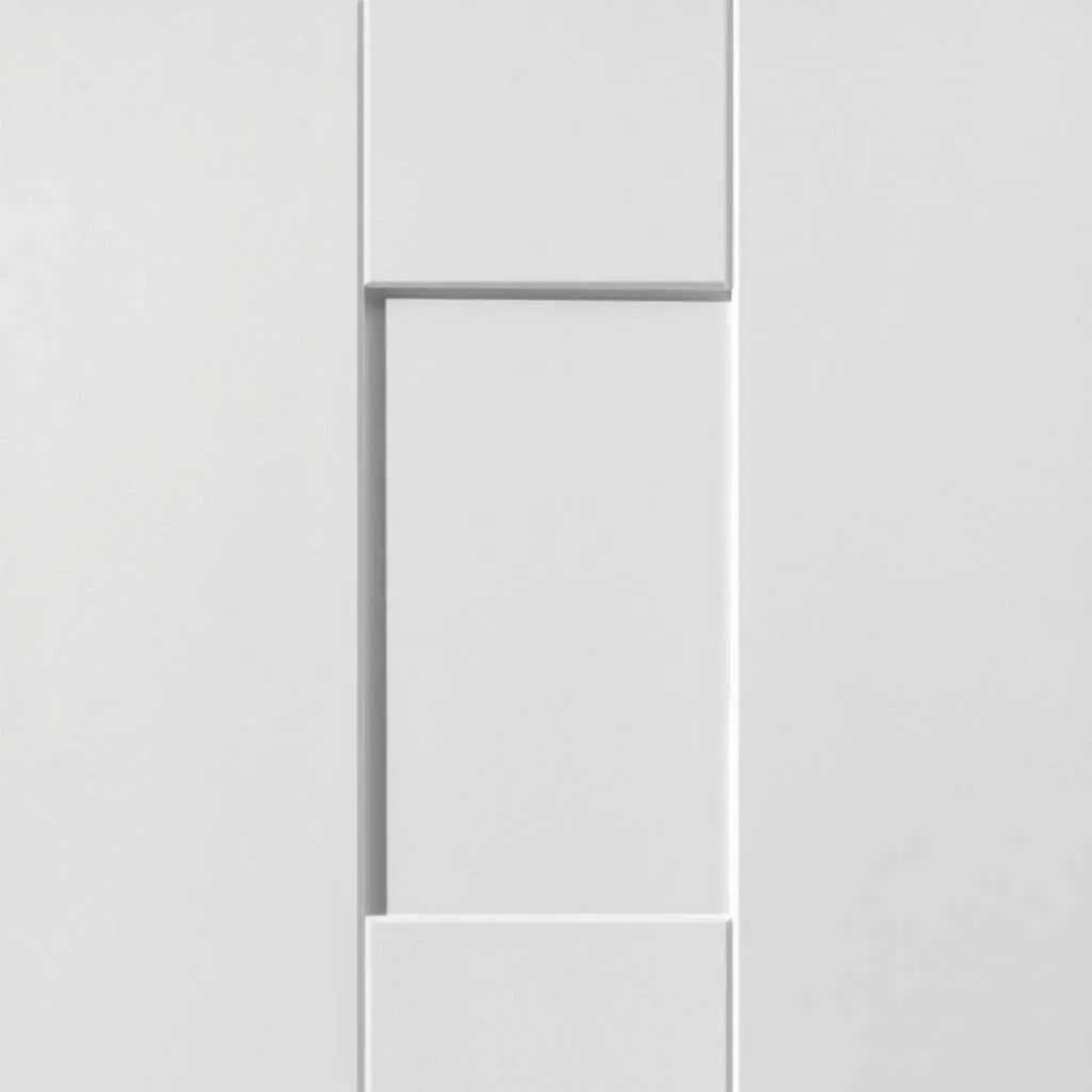 Geo Panelled Absolute Evokit Double Pocket Doors - White Primed