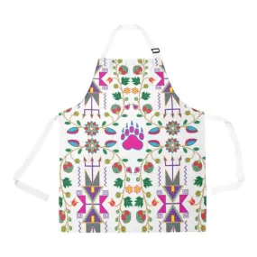 Geometric Floral Fall-White Apron