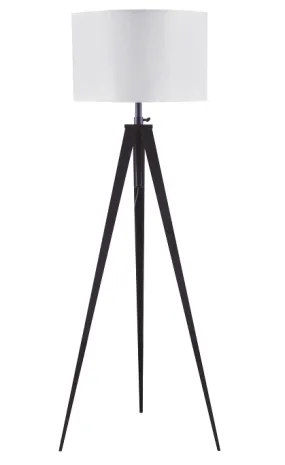 Glynn White & Black Floor Lamp