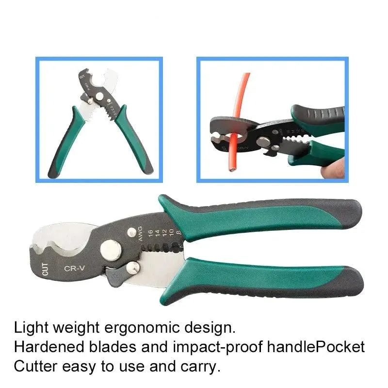 Hand Electrician Pliers for Crimping Wire Cable From 4-50mm2 AWG 12-1 with Cable Cutters/Thickened and Reinforced Metal Plate