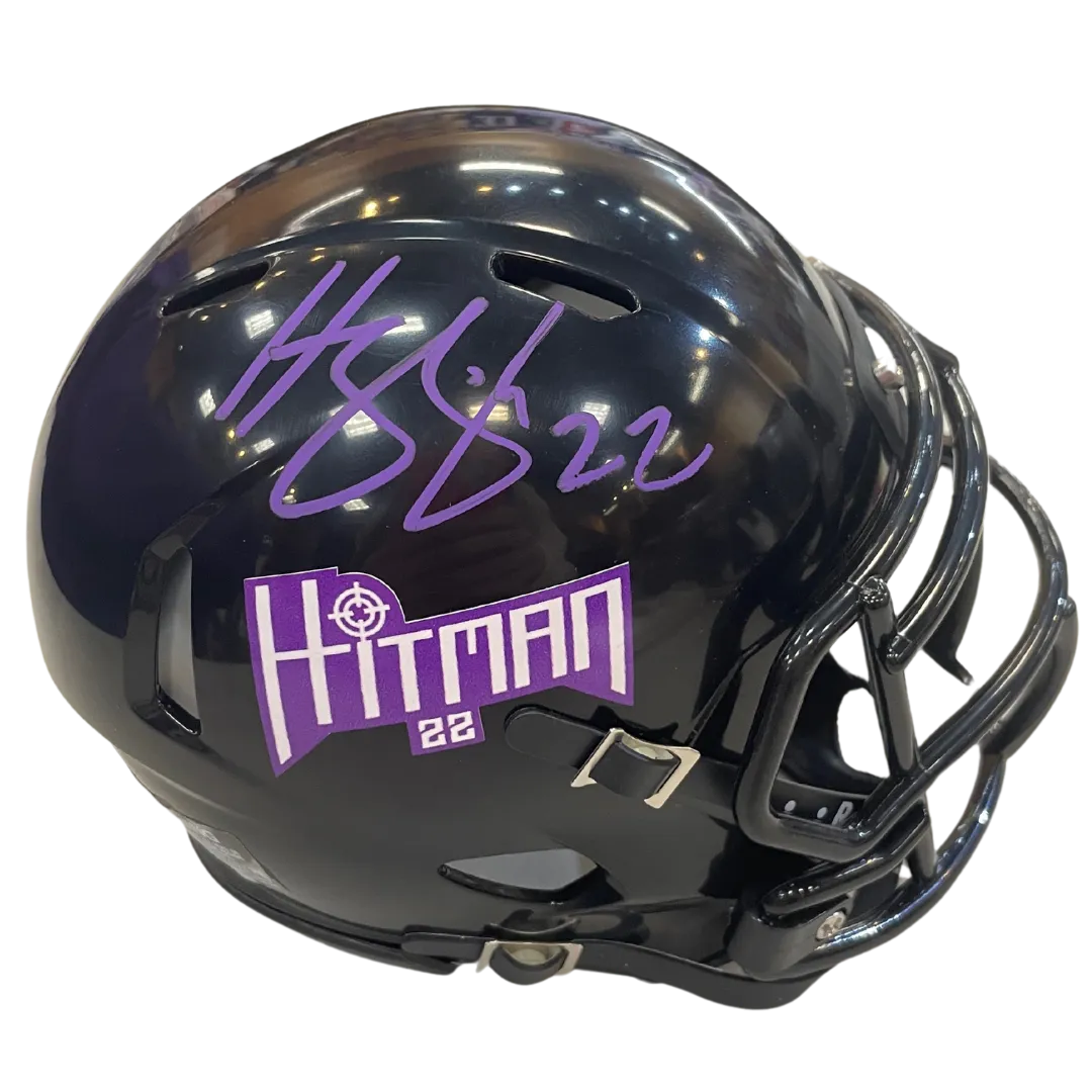 Harrison Smith Autographed Fan HQ Exclusive Hitman Mini Helmet (Numbered Edition - Purple Autograph)