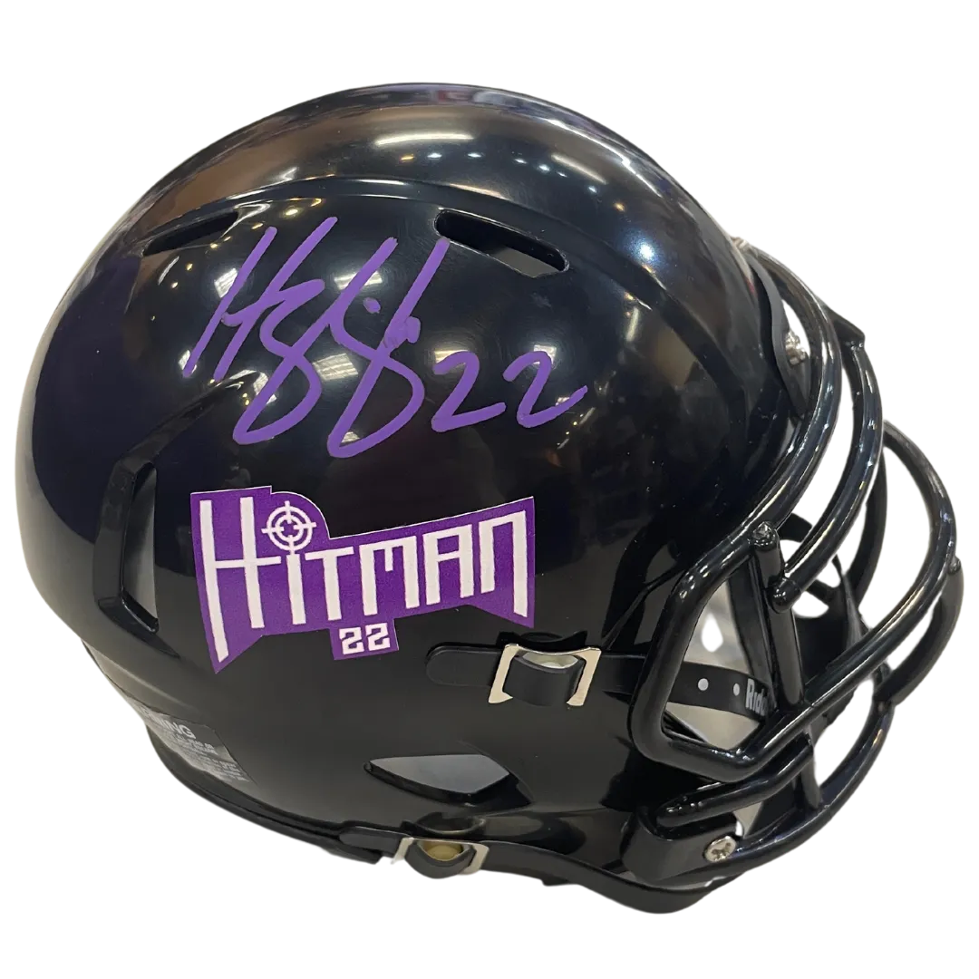 Harrison Smith Autographed Fan HQ Exclusive Hitman Mini Helmet (Numbered Edition - Purple Autograph)