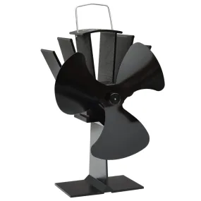 Heat Powered Stove Fan 3 Blades Black