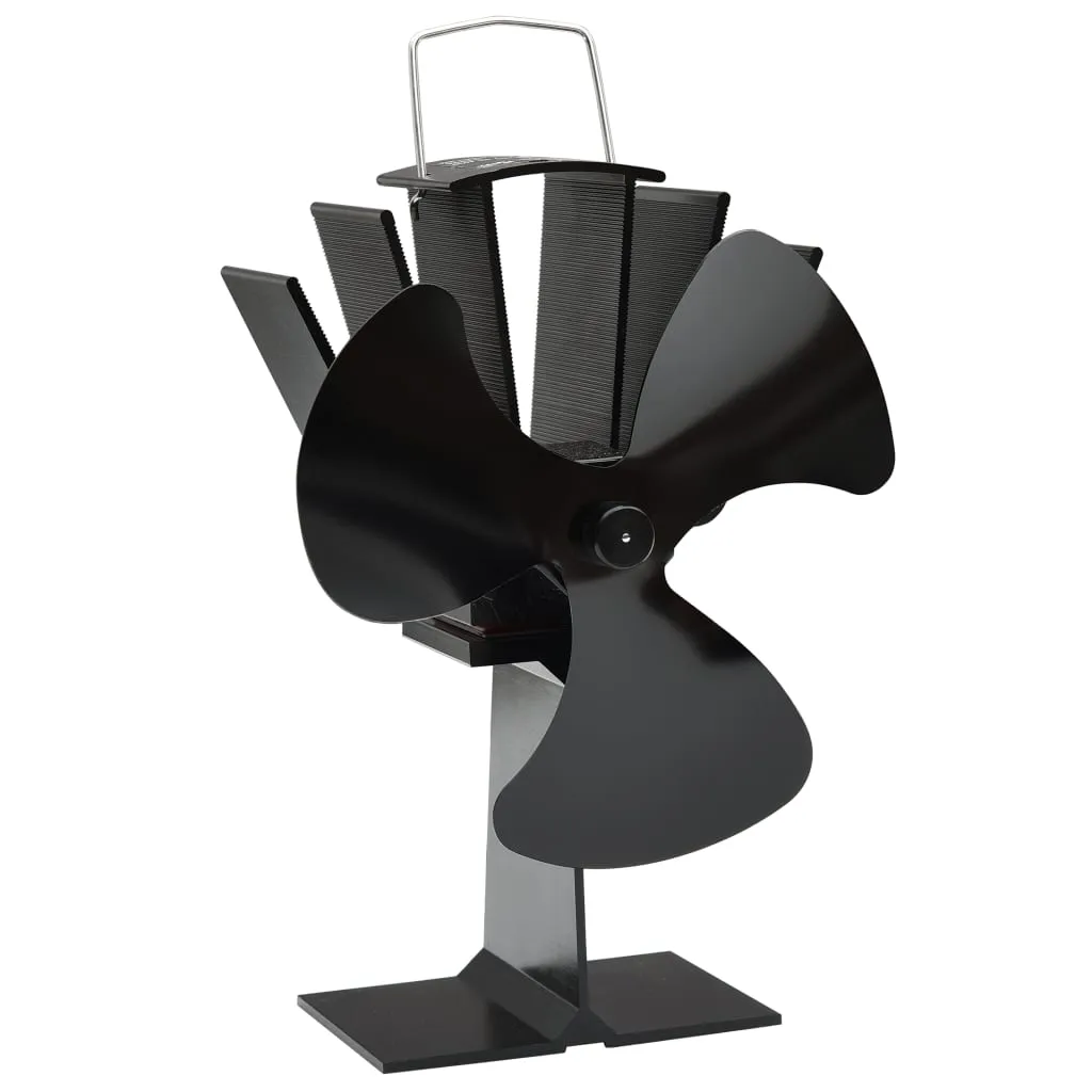 Heat Powered Stove Fan 3 Blades Black