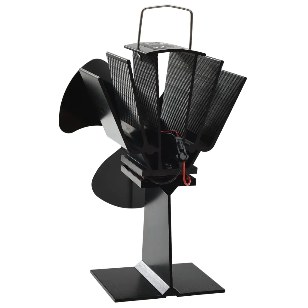 Heat Powered Stove Fan 3 Blades Black