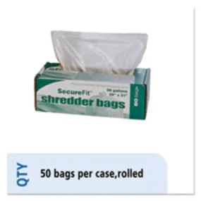 HEAVY-DUTY SHREDDER BAGS, 50 GAL CAPACITY, 50CT-BX, (5 BOXES PER PACK)