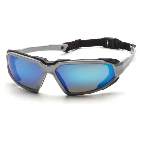 Highlander - Silver-Black Frame/Ice Blue Mirror Anti-Fog Lens (Qty 12)