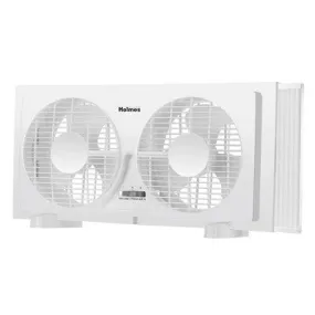 Holmes 9" 2 Speed Twin Blade Manual Window Fan with Reversible Airflow White