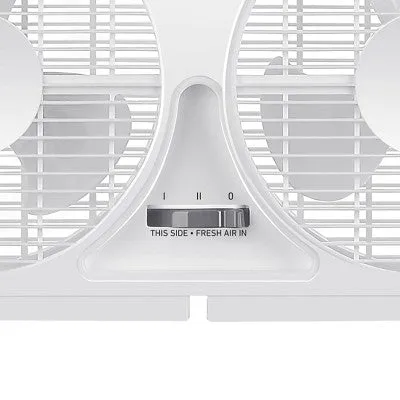 Holmes 9" 2 Speed Twin Blade Manual Window Fan with Reversible Airflow White