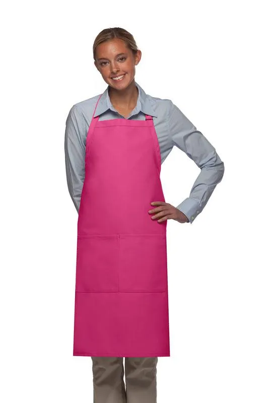 Hot Pink Deluxe Butcher Adjustable Apron (2 Pockets)