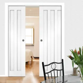 Idaho Absolute Evokit Double Pocket Doors - White Primed