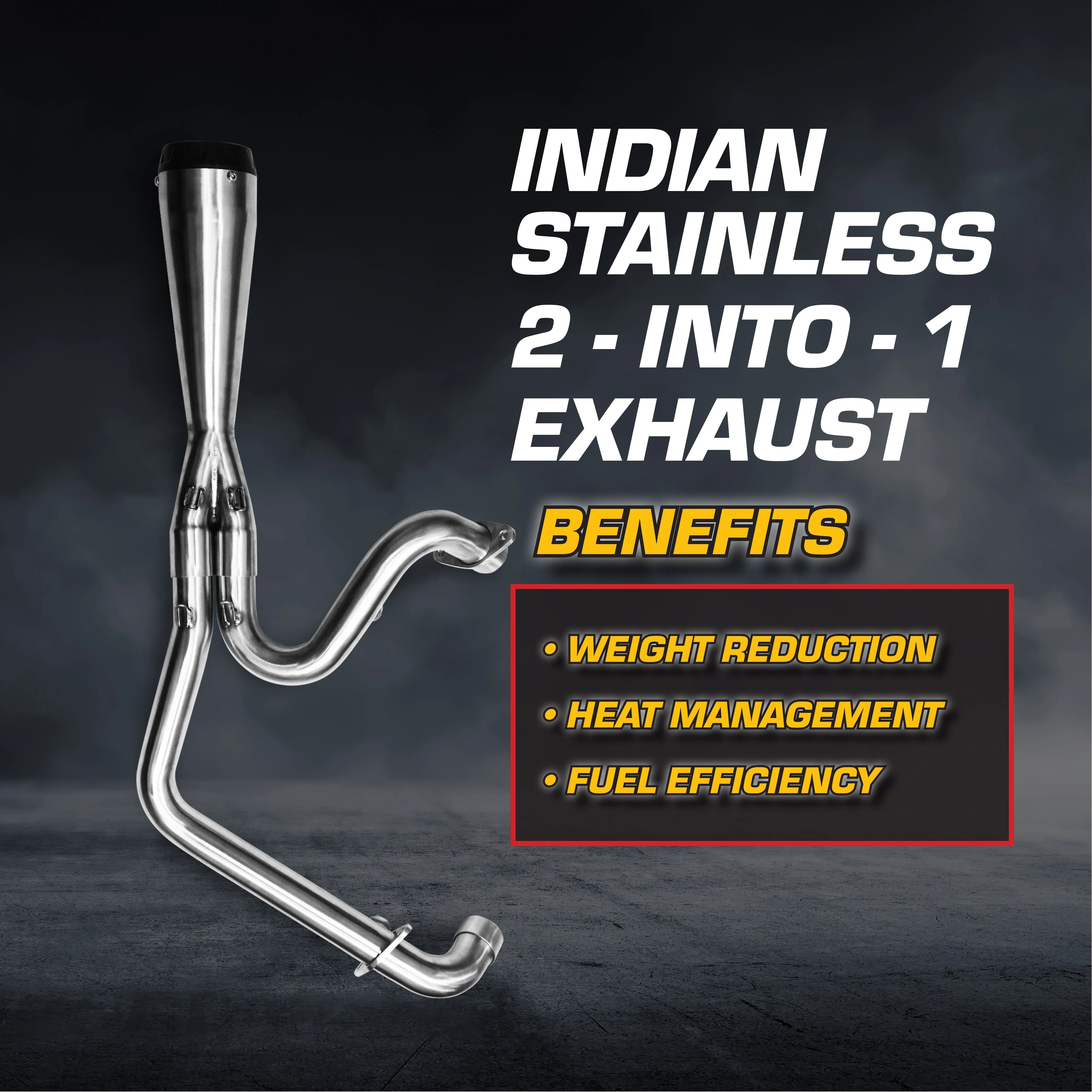 INDIAN EXHAUST 2-INTO-1 MUFFLER STAINLESS CHROME TOURING