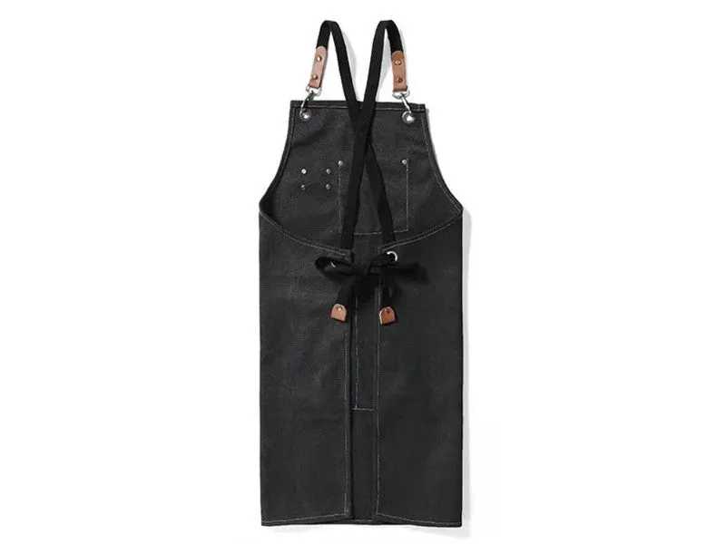 Kitchen Adjustable Canvas Strap Apron with Pockets