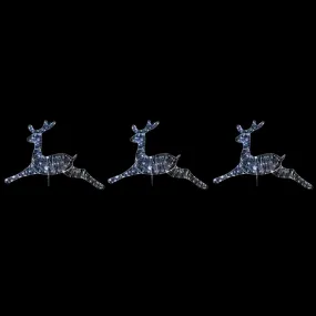 Led Starry Wire Reindeer Path Lights | Pack of 3  White