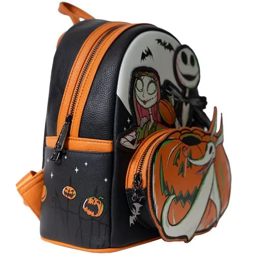 Loungefly The Nightmare Before Christmas Disney 100 Glow-in-the-Dark Mini-Backpack - Entertainment Earth Exclusive