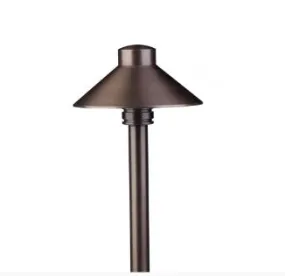 Lumien Brass Path Light, Drop In, 18" Riser with Cap