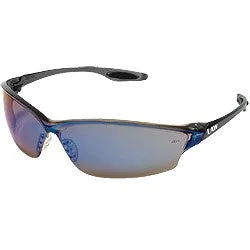 LW218 MCR Safety Law LW2 Series Safety Glasses, Blue Mirror Lens