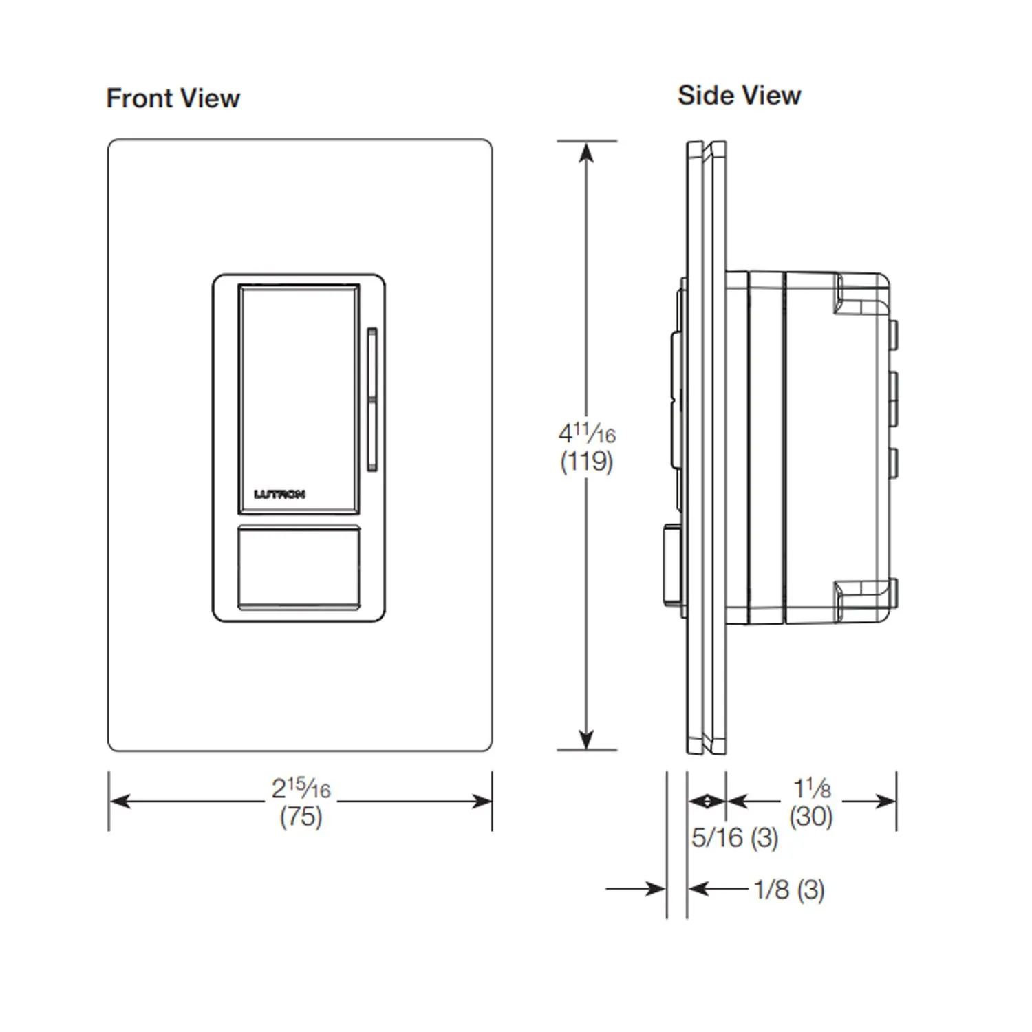 Maestro 120-277V Vacancy Motion Sensor Switch with 0-10V Dimmer PIR, 3-Way/Multi-Location, Black