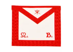 Master of Ceremonies Scottish Rite Apron - Red Moire