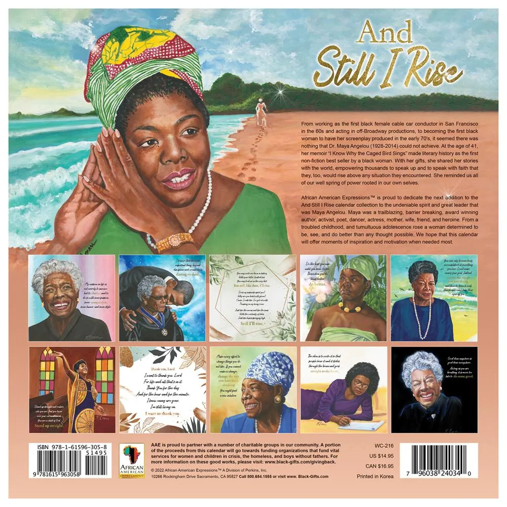 Maya Angelou: Still I Rise 2022 Wall Calendar