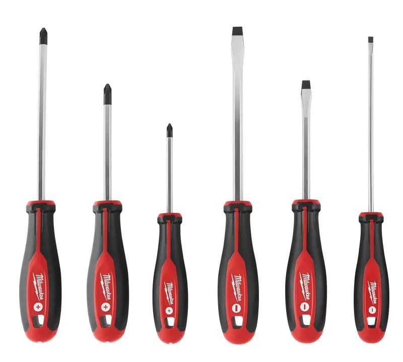 Milwaukee 48-22-2706 Screwdriver Kit, 6-Piece, Specifications: Phillips and Slotted Tip, 5/16 in Tip Size :SET: QUANTITY: 1