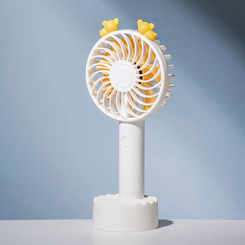 Mini Fan Hanging Neck Handheld Creative Cell Phone Stand Student Dormitory Rechargeable Small Fan