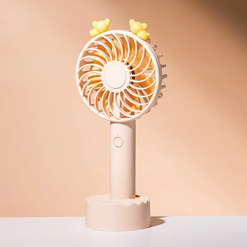 Mini Fan Hanging Neck Handheld Creative Cell Phone Stand Student Dormitory Rechargeable Small Fan