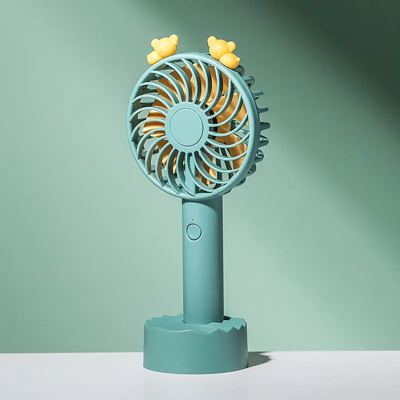 Mini Fan Hanging Neck Handheld Creative Cell Phone Stand Student Dormitory Rechargeable Small Fan