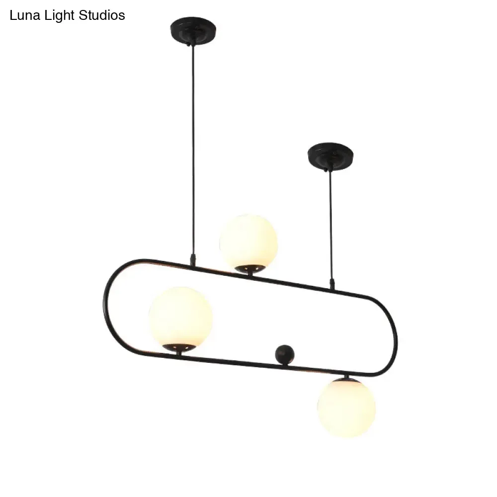 Minimalist Ellipse Pendant Light: Modern Glass Globe Ceiling Fixture for Living Room Island