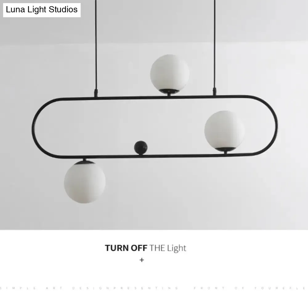 Minimalist Ellipse Pendant Light: Modern Glass Globe Ceiling Fixture for Living Room Island