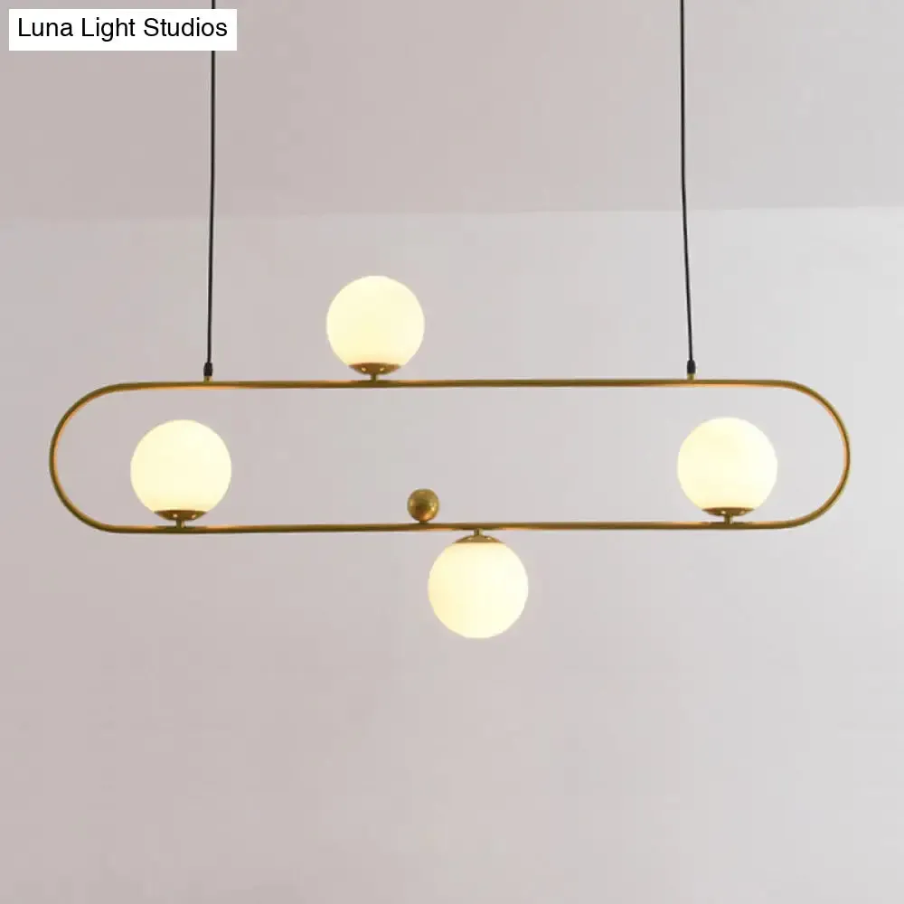 Minimalist Ellipse Pendant Light: Modern Glass Globe Ceiling Fixture for Living Room Island