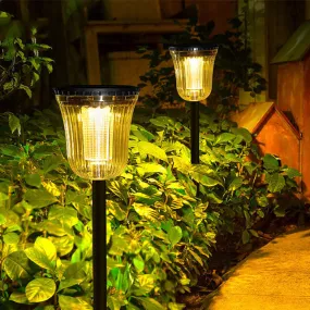 Modern Black Transparent Solar Outdoor Waterproof Garden Ground Insert LED Lawn Lamp